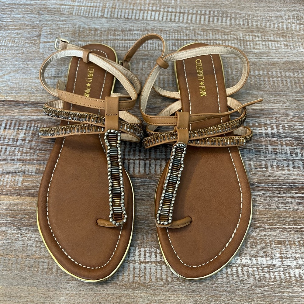 Celebrity Pink Sandals Size 8